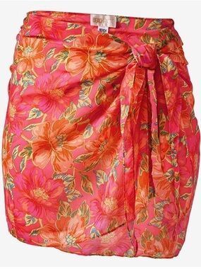 Beach Riot Melanie Sarong In Miami Peony Standard One size Coverup Swim